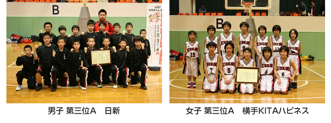 男子第三位Ａ 日新、女子第三位Ａ　横手KITAハピネス